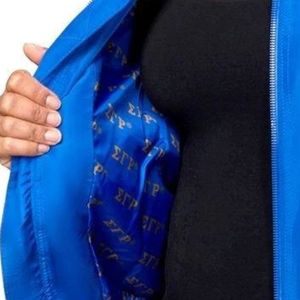 Chaqueta Bomber de Satén Sigma Gamma Rho, Chaqueta Universitaria Personalizada de la Hermandad Griega, Ligera, con Cierre, Estilo Casual Urbano, Venta al Por Mayor - Product Image 4