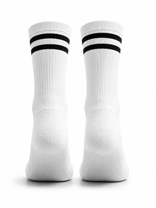 White Crew Woven Eco-Friendly Breathable Custom Logo Anti-Slip Sports <b>Socks</b> <b>Black</b> Stripe Running Basketball Soccer Football - Product Image 3