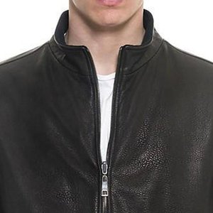 Nouvelle Veste Bomber Homme en Cuir Véritable avec Logo Personnalisé, Col Montant, Fermeture Éclair, Style Moto Biker, Vêtement d'Extérieur Décontracté pour l'Automne - Product Image 4