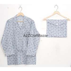 Conjunto de Pijama para Mujer 100% Algodón, Cuello Camisero, Manga Larga, Estampado Floral, Cintura Elástica, Largo Completo, Suave y Transpirable para Todas las Temporadas - Product Image 2