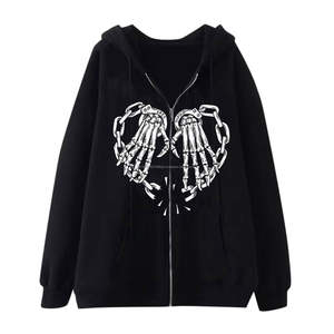 Sudadera con capucha de lana de algodón de alta calidad para hombre de talla grande logotipo personalizado hombro caído cremallera completa invierno térmico bordado sólido - Product Image 2