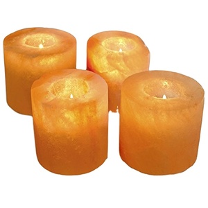 100% naturel rose sel de l'Himalaya thé lumière et bougeoir Antique bougie matériel forme de cylindre OEM - Product Image 5