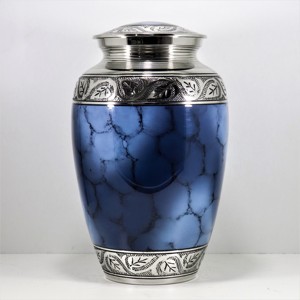 Urna Funeraria de Latón Premium para Adultos, Diseño Personalizado con Patrón de Nubes Azules, Hecha a Mano, Diseño Moderno y Tradicional, Tamaño de 10 Pulgadas para Cenizas Humanas - Product Image 6