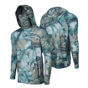 Máscara Facial con Capucha, Diseño Sólido, para Pesca, 100% Poliéster, Mangas Largas, Secado Rápido, Protección UPF 50, Resistente al Viento - Product Image 5