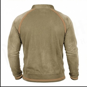 Men's Slim Fit <b>Raglan</b> Sleeve Half Zip Pullover With Front Pocket Breathable Knitted Solid Color Casual <b>Top</b> Autumn Wear - Product Image 2