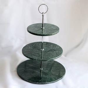 Support à gâteau en marbre à deux niveaux, plateau rond pour servir des desserts et des fruits, réutilisable, lavage à la main uniquement - Product Image 6