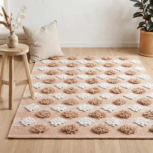 Farmhouse Cotton Floor Rug with Textured Stripe <b>Weave</b> for Contemporary Interiors - Product Image 2