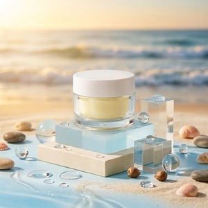 Crème hydratante pour le visage aux graines de camélia avec acide hyaluronique et aloe vera OEM MOQ 350 flacon en verre - Product Image 1