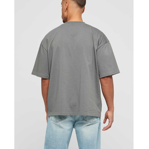 Camisetas Negras Personalizadas para Hombre, Manga Corta, Cuello Redondo, Tela de Algodón Peinado, Logotipo Bordado en la Parte Delantera, Serigrafía, Corte Holgado Formal - Product Image 2
