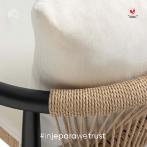 Fauteuil en rotin moderne avec coussin, mobilier d'extérieur, design contemporain, fabriqué en Indonésie - Product Image 5