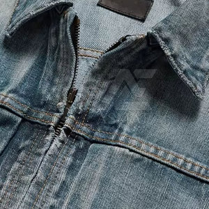 Chaqueta de Mezclilla para Hombre, Corte Ajustado, Casual, con Cierre, Color Sólido, Estilo Urbano, Cómoda - Product Image 4