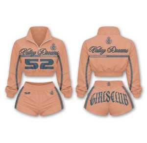 Conjunto Deportivo de Dos Piezas para Mujer, Primavera/Verano, Color Sólido, Logotipo Personalizado, Ropa Deportiva de Algodón, Ropa Casual de Calle, Ropa de Gimnasio, Fitness - Product Image 3