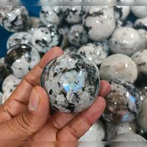 Esfera de Cristal de Piedra Lunar Arcoíris Natural, Bola Pulida de Piedra Preciosa Curativa para Meditación, Reiki, Decoración del Hogar y Sanación Energética - Product Image 2