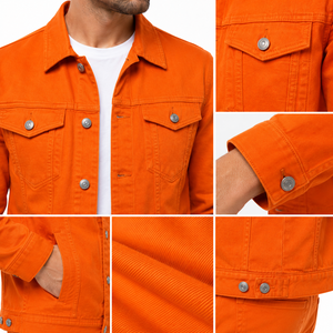 Chaqueta vaquera para hombre que ofrece un estilo informal y sencillo para el día a día, con una silueta cómoda y duradera, y un diseño versátil para viajes, trabajo y ocio. - Product Image 5