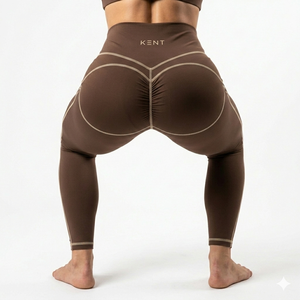 Leggings pour femmes à coutures contrastées, taille haute, pour le sport, le yoga et le fitness, élégants, en Spandex/Nylon, effet ventre plat, avec poches, personnalisables - Product Image 3