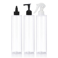 Flacon cosmétique cylindrique en plastique PET durable de 500 ml, marque Unalilia, design personnalisé JW-761, impression sérigraphique, bouchon pompe.