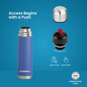 Premium double wall stainless steel insulated water bottle with vacuum <b>sealed</b> construction leak resistant drinking - Product Image 4