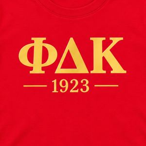เสื้อครอปท็อปผู้หญิงสีแดง PDK ทรงเข้ารูป ปักลายตัวอักษรกรีกสีทอง ดีไซน์ปี 1923 แขนสั้น คอกลม เสื้อยืดลำลองสำหรับฤดูร้อน - Product Image 3