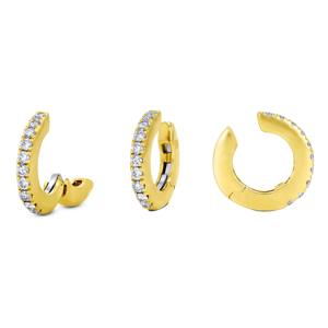 Pendiente de Oreja Minimalista con Bisagra de Oro de 14K y Diamante Cultivado en Laboratorio, con 17 Piedras de Corte Brillante Redondo para Mujer, Elegante Regalo de Joyería - Product Image 2