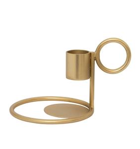 Porte-bougie élégant en métal finition or, support décoratif de luxe pour bougie, pour centre de table de salon, décoration intérieure - Product Image 3