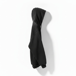 Sudadera con Capucha Negra para Hombre, Corte Regular, 100% Algodón, Felpa Francesa, Diseño Casual de Color Sólido con Bolsillos, Invierno 2026, Alta Demanda - Product Image 3