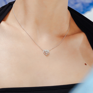 18K Solid Gold Diamond Heart Necklace IGI Certified VS1 Clarity - Product Image 4