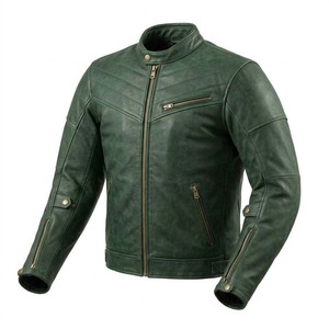 Bold Vintage Canvas Long Thin Leather <b>Jacket</b> for Men Motorbike Cafe Racer Gear Retro Biker Coat Europe Wholesale - Product Image 3