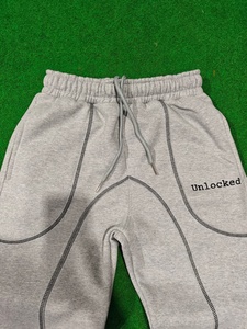 2026 Custom Unisex Haidergrey Color Heavy Weight 100% Cotton Fleece DTF Print Sweatpants with Embroidery <b>Cuffed</b> <b>Jogger</b> for Men - Product Image 2