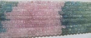 Collier de perles de Morganite et d'Aquamarine multicolores naturelles, facettées, de 3 à 5 mm, longueur 13 pouces - Product Image 2