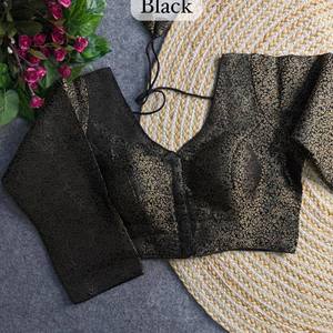 Blusa de Seda Banarasi Color Granate con Bordado Dorado Zari, Prendido Listo para Usar, Top Étnico para Mujer, Ideal para Bodas, Fiestas y Diwali - Product Image 6