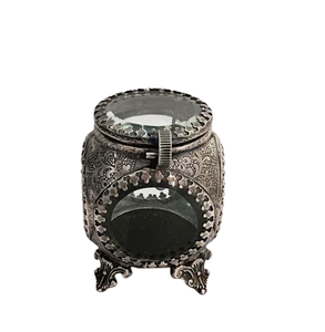 กล่องเครื่องประดับโบราณสีเงินทรงสี่เหลี่ยมผืนผ้า ดีไซน์หรูหรา สีทอง สำหรับจัดเก็บแหวนและสร้อยคอ - Product Image 2