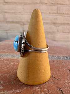 Handcrafted Teardrop Golden Hills <b>Turquoise</b> <b>Ring</b> Sterling Silver Size 8.5 Boho Southwestern Statement Jewelry Gift for Her - Product Image 4