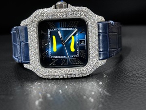 Montre pour homme de luxe antique avec cadran carré en moissanite VVS, bracelet en moissanite de qualité supérieure, mouvement mécanique automatique - Product Image 1