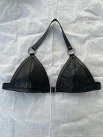 Ensemble de bikini en cuir pour femmes personnalisé, ensemble sexy en cuir PU, soutien-gorge et culotte, tenue de club en cuir tendance
