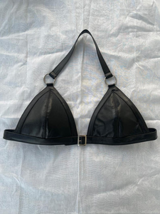 Ensemble de bikini en cuir pour femmes personnalisé, ensemble sexy en cuir PU, soutien-gorge et culotte, tenue de club en cuir tendance - Product Image 3