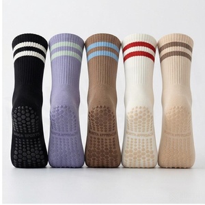 Crew <b>Socks</b> Striped Pattern Breathable Knitted for Adults Daily Casual Wear Standard Thickness - Product Image 2