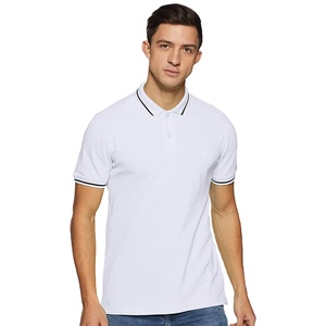 Algodón blanco para hombres, polos, ropa informal de golf de verano personalizada, tela de punto con patrón sólido ecológico - Product Image 1