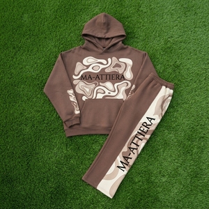 Conjunto de Sudadera con Capucha Oversize y Pantalones Deportivos para Mujer, con Bloques de Color, Estampado Gráfico y Bolsillo Canguro - Product Image 6