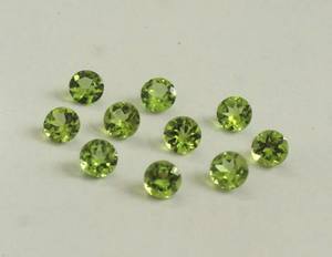 Piedra preciosa facetada redonda de peridoto de 3 mm - Gemas sueltas de peridoto auténticas - Piedra natural de alta calidad para joyería - Product Image 1