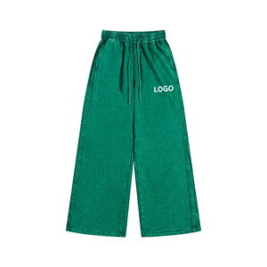 Pantalones Deportivos Extra Grandes para Hombre, 320 GSM, 100% Algodón, Lavado Vintage, con Cintura Ajustable con Cordón, Estilo Casual Urbano - Product Image 3