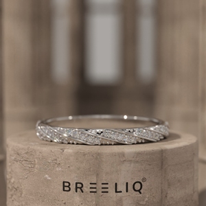 Anillo de Diamantes con Cuerda Trenzada de Oro Sólido de 14K, Diamante Redondo Cultivado en Laboratorio, Banda Cruzada con Pavé, Joyería Fina Elegante y Apilable - Product Image 4