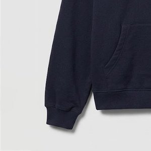 Sudadera con Capucha Azul Marino para Mujer, Personalizable con Logotipo, Color Sólido, Felpa de Algodón, Manga Larga con Bolsillos, Corte Regular, Otoño - Product Image 6