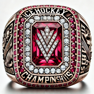 Anillos de Campeonato de Hockey de Plata de Ley Chapados en Rodio de Alta Calidad con Circonita Cúbica AAAAA con Engaste Pavé, Certificados por Terceros - Product Image 2