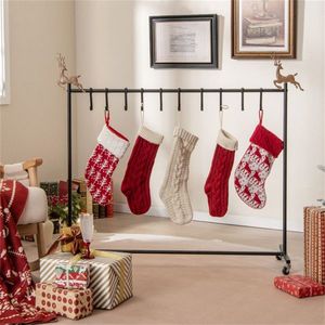 Supporto per Calze di Natale Personalizzabile da 46 Pollici con 10 Ganci Rimovibili, 6 Decorazioni, Capacità 136 kg, 4 Ruote (2 con Freno) - Product Image 3