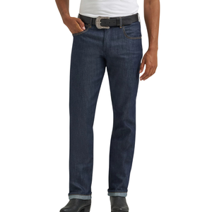 Jeans en denim pour homme, coupe droite, lavage moyen, coton de poids moyen, confort sur mesure, streetwear décontracté, hiver, automne, impression 3D, OEM ODM - Product Image 5