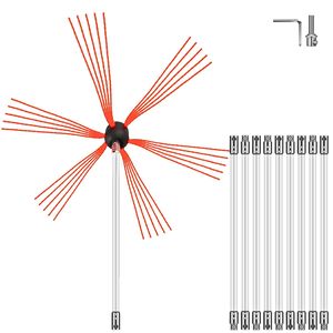Kit de nettoyage de cheminée de 33 pieds, 10 tiges flexibles en nylon, brosse à cheminée de 394 pouces, ensembles et accessoires d'outils de nettoyage de cheminée - Product Image 1