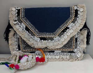 Bolso bandolera de noche hecho a mano con cuentas para mujer, bolso de mano hecho a mano de estilo moderno, venta al por mayor de La India - Product Image 3