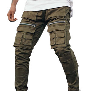 Pantalones cargo para hombre de tela de algodón transpirable, los más vendidos, de ajuste relajado, con múltiples bolsillos, para uso casual. - Product Image 1