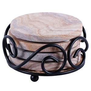 Support métallique plaqué noir tendance, design moderne pour tasses à thé et à café chaudes, support de protection - Product Image 1