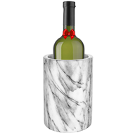 Refroidisseur de bouteilles décoratif en marbre blanc naturel de haute qualité U F INTERNATIONAL WMC-46, rétention de glace, écologique, pour les soirées en club